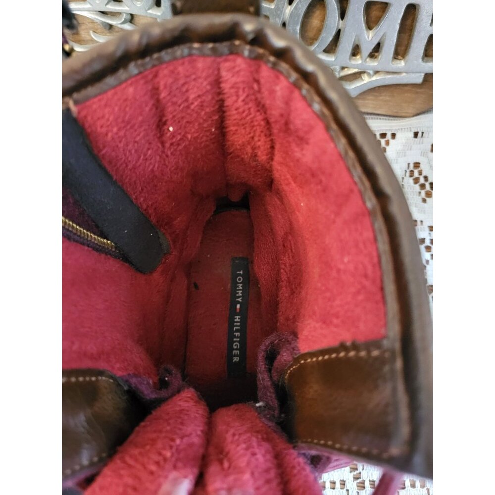 Tommy Hilfiger Women's Waterproof Ankle  Duck Boots 6 Lace Up Zip Gorpcore Rain - Picture 7 of 10